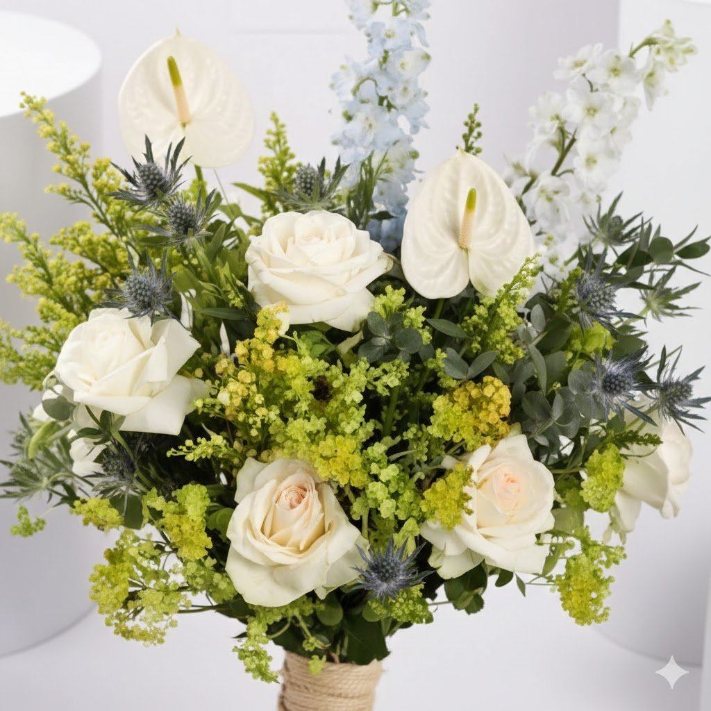 Ivory Serenity Bouquet by Warda Petals