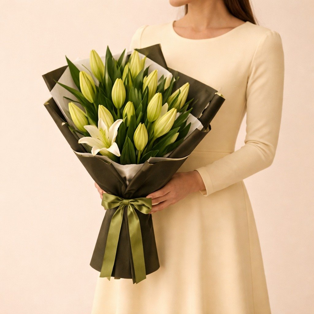 Warda-Petal-Beautiful Lilies Bouquet