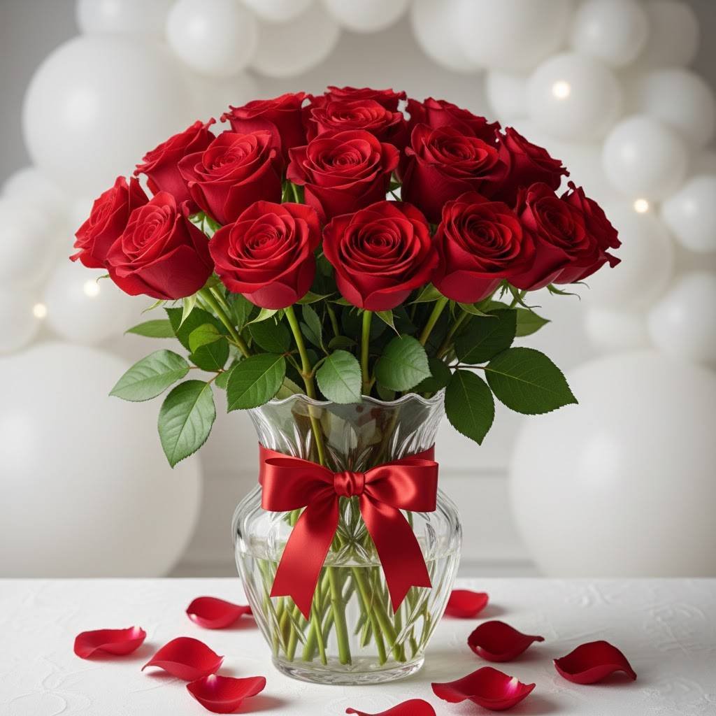 12 Roses Affection Arrangement by Warda Petals
