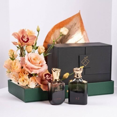 FARIDAH Luxury Fragrance Duo for Him & Her with Floral Arrangement by Warda Petals