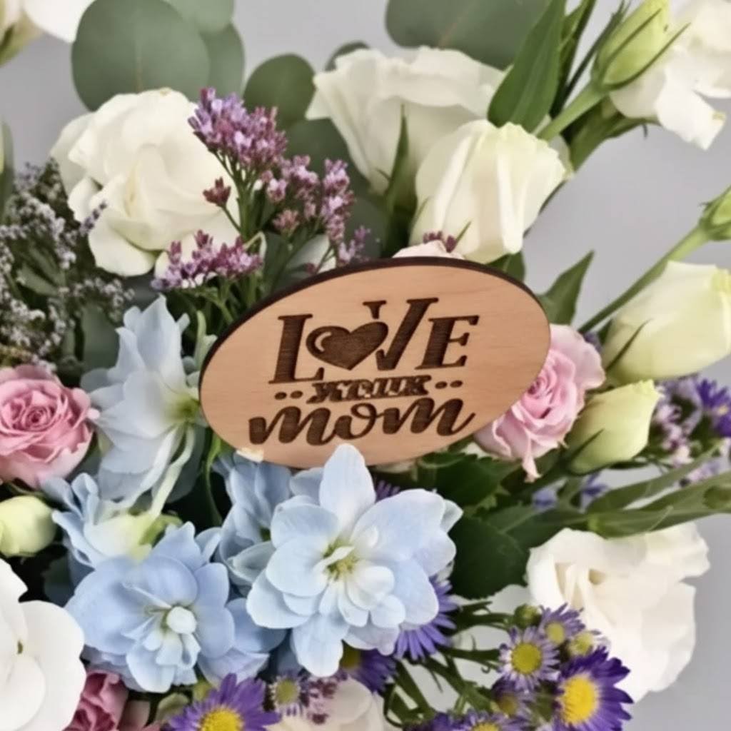 Love You Mama Purple Flower Vase by Warda Petals