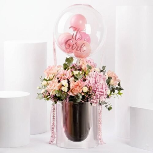 New Born Girl Bloom Edition Flower Box by Warda Petals