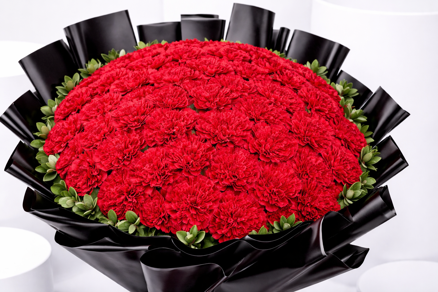 100 Red Carnations Bouquet – Luxury Red Carnation Floral Gift by Warda Petals