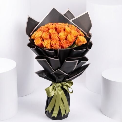 35 Orange Roses Designer Bouquet – Vibrant Floral Gift