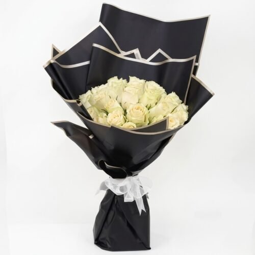 35 White Roses Designer Bouquet – Elegant Floral Gift