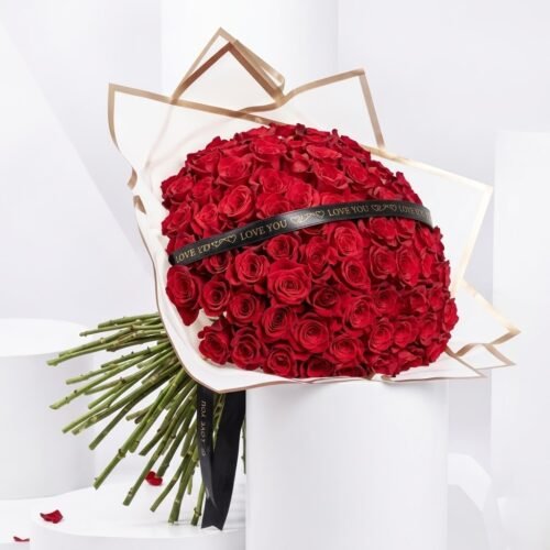 99 Red Roses Bouquet – Grand Romantic Gesture