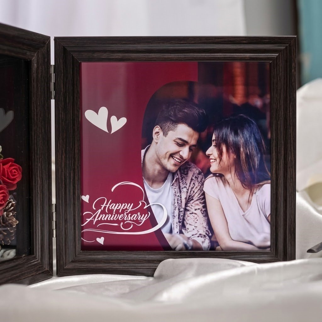 Anniversary Wishes Preserved Flowers Frame by Warda