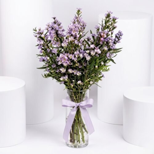 Birthday Aster Flowers Vase – Blue Floral Arrangement