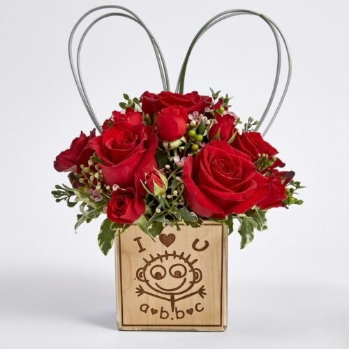 Boundless Love Rose Bouquet in Glass Vase