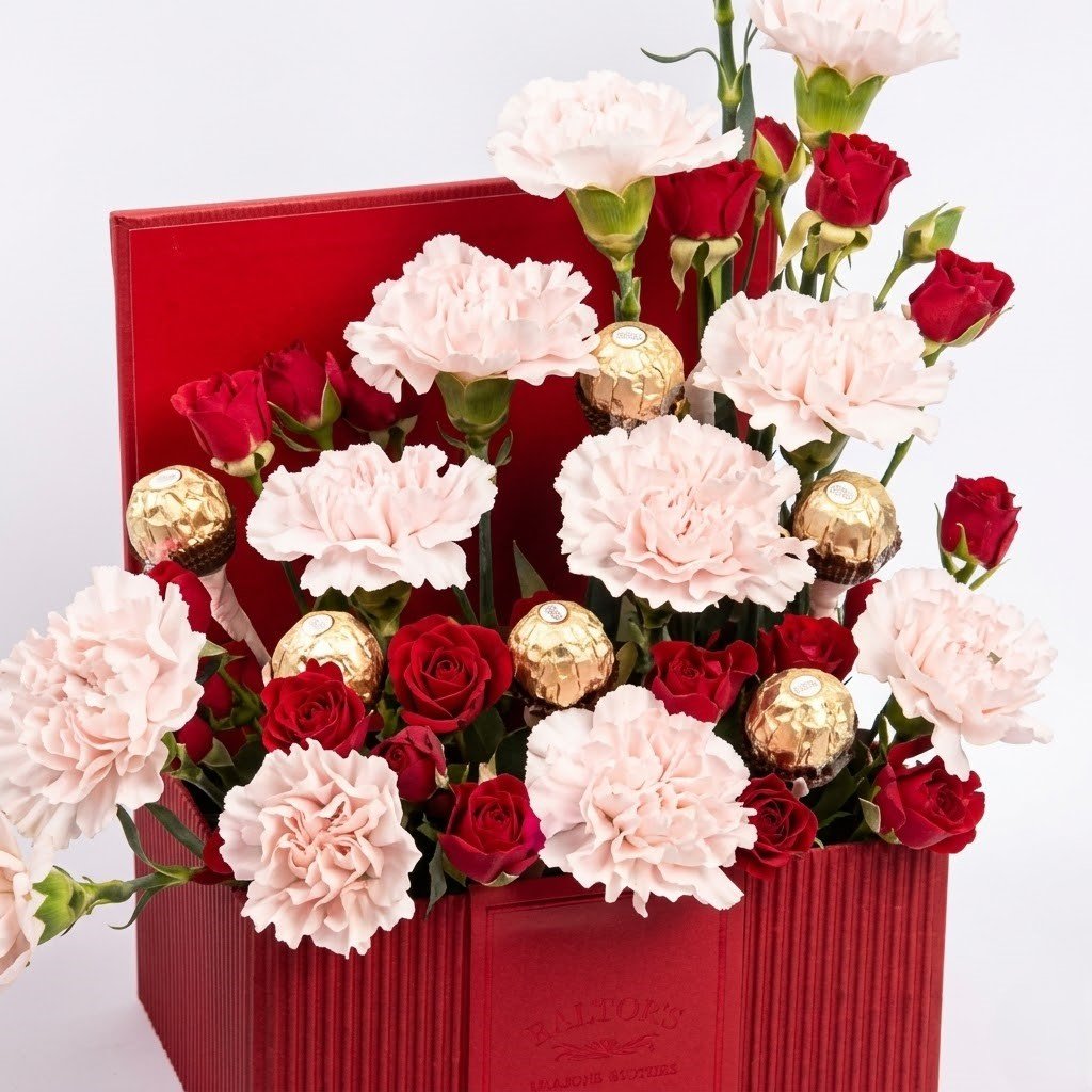 Box Of Rochers And Blooms by Warda Petals