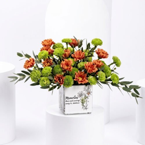 Chrysanthemum Birthday Flowers Vase by Warda Petals