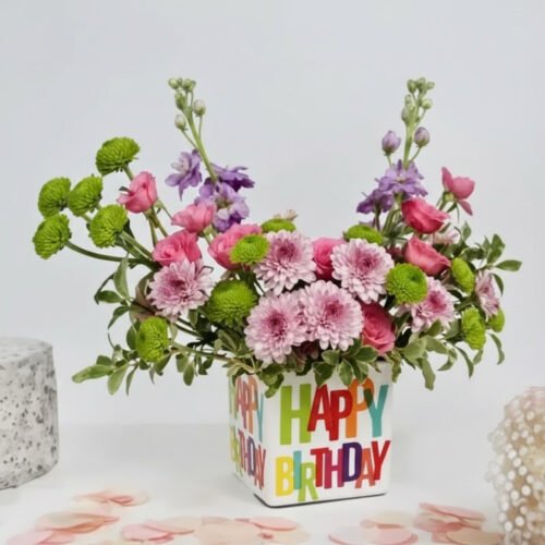 Colorful Floral Birthday Wishes by Warda Petals
