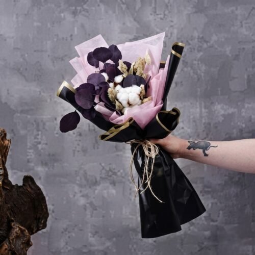 Crimson Dry and Forever Flowers Bouquet by Warda