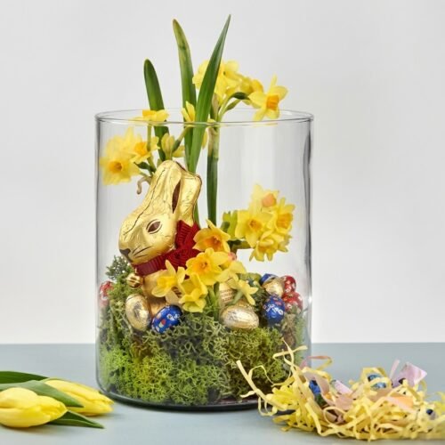 Daffodil & Easter Bunny Chocolate Vase Arrangement