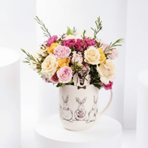 Easter Bunny Flower Arrangement by Warda Petals