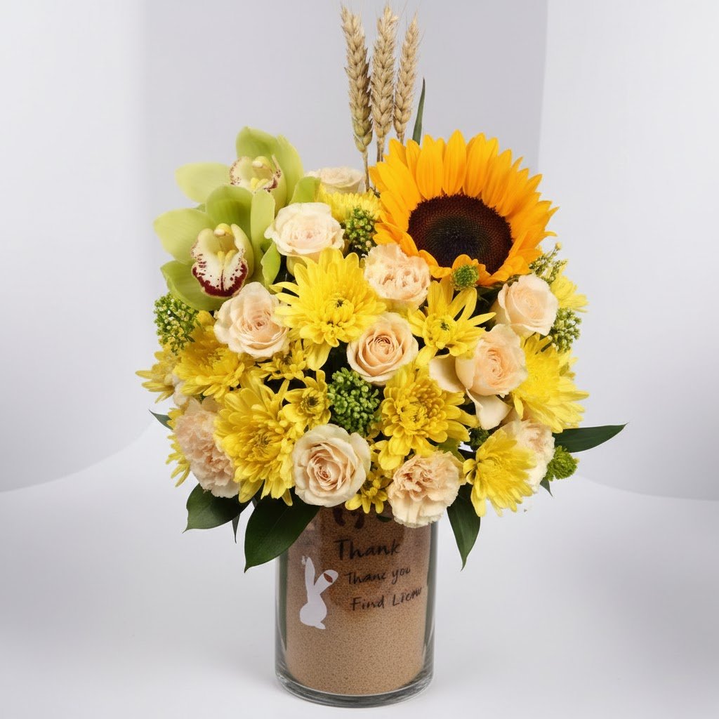 Get Well Soon Message Flowers Arrangement – Fresh Floral Vase Gift by Warda Petals