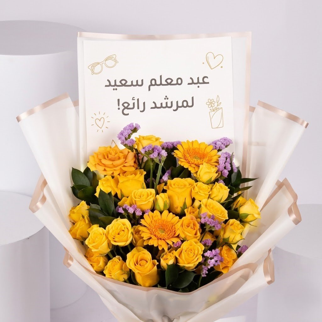 Golden Glow Teachers Day Gerbera Bouquet by Warda Petals