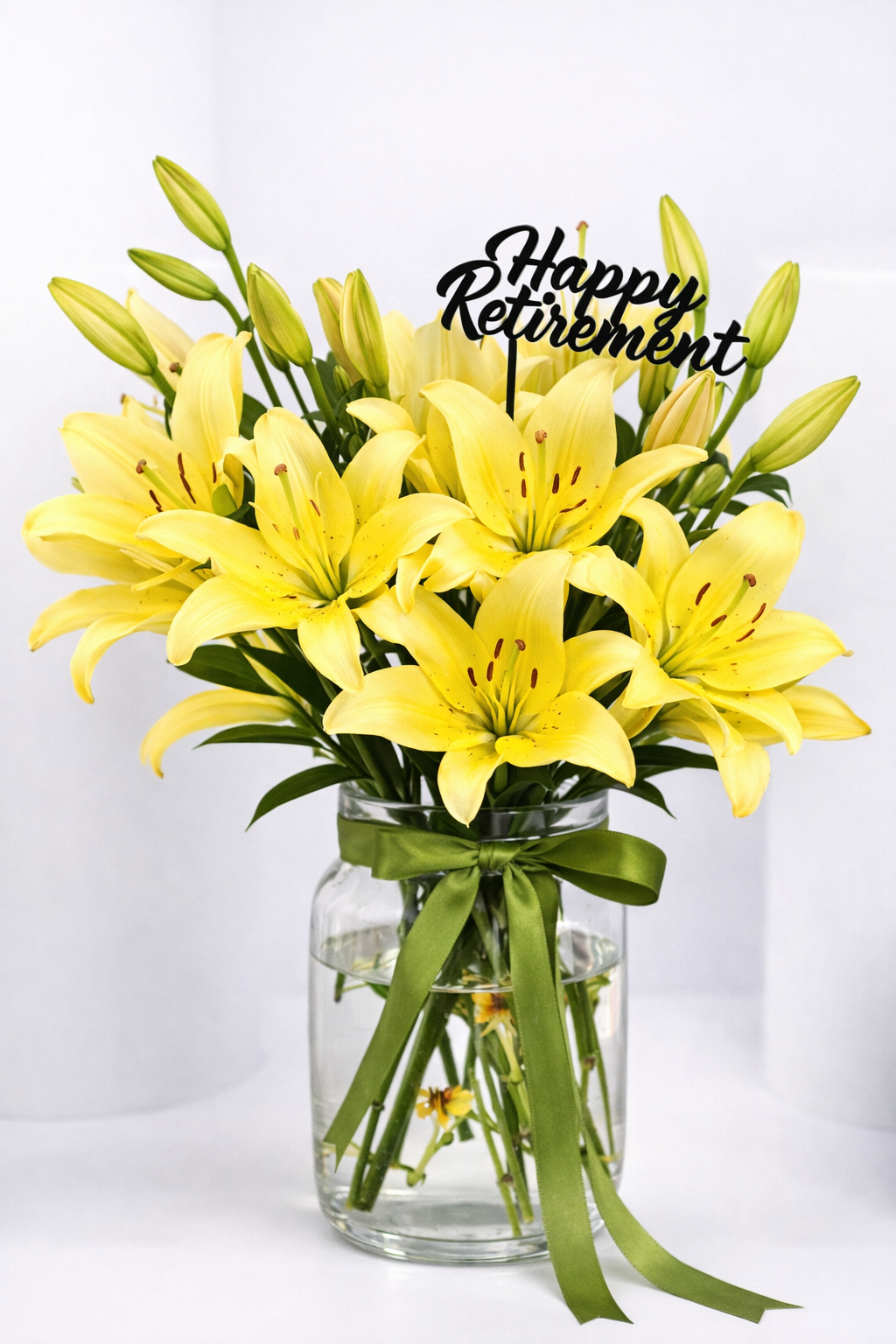 Happy Retirement Lilies in Premium Vase – By Warda Petals