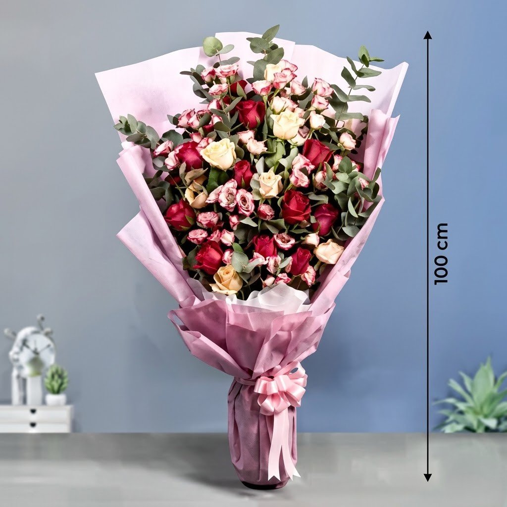 It’s You and The Beauty of Flowers – Elegant Mixed Roses Bouquet