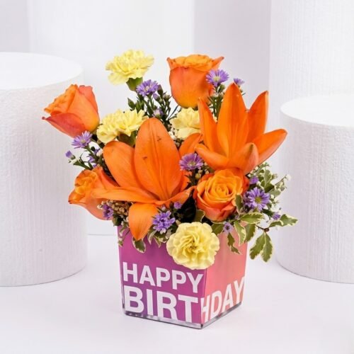 Its Your Birthday – Vibrant Vase Flower Arrangement