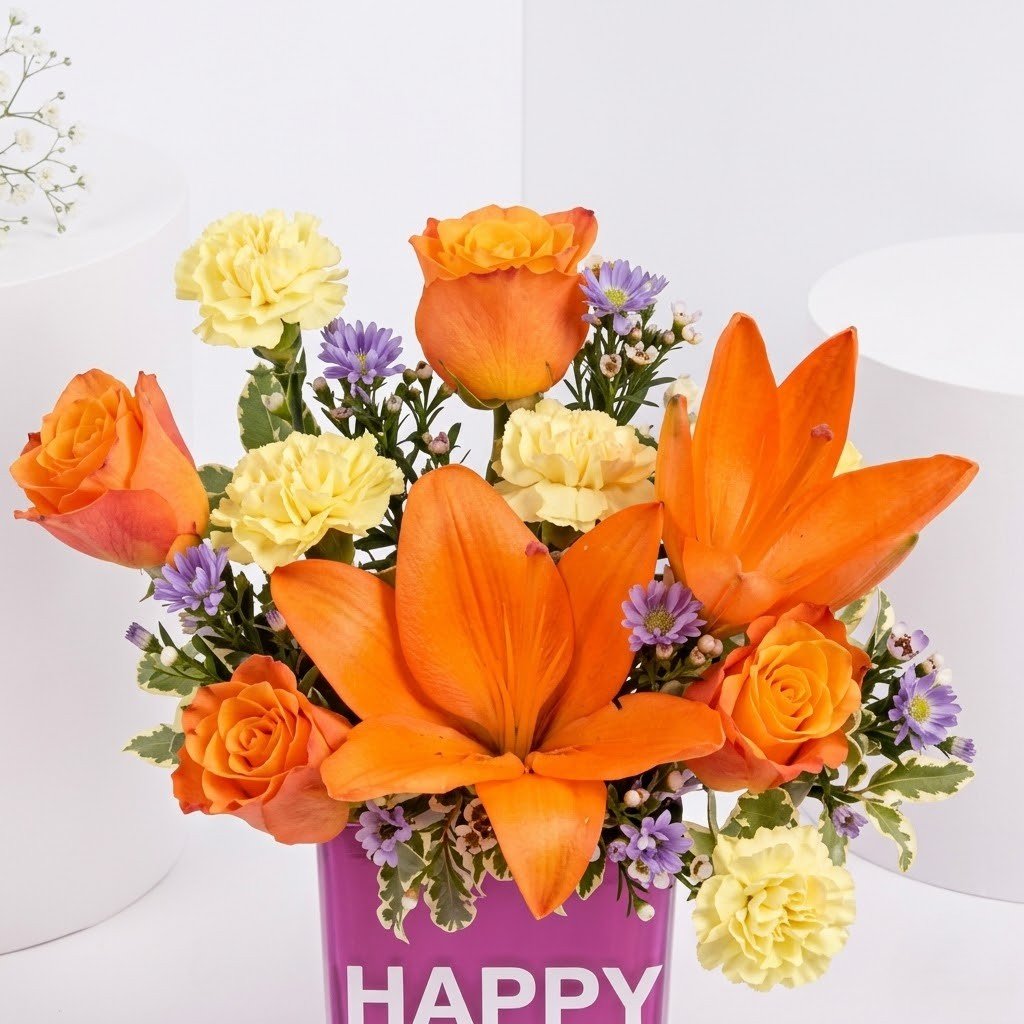 Its Your Birthday – Vibrant Vase Flower Arrangement