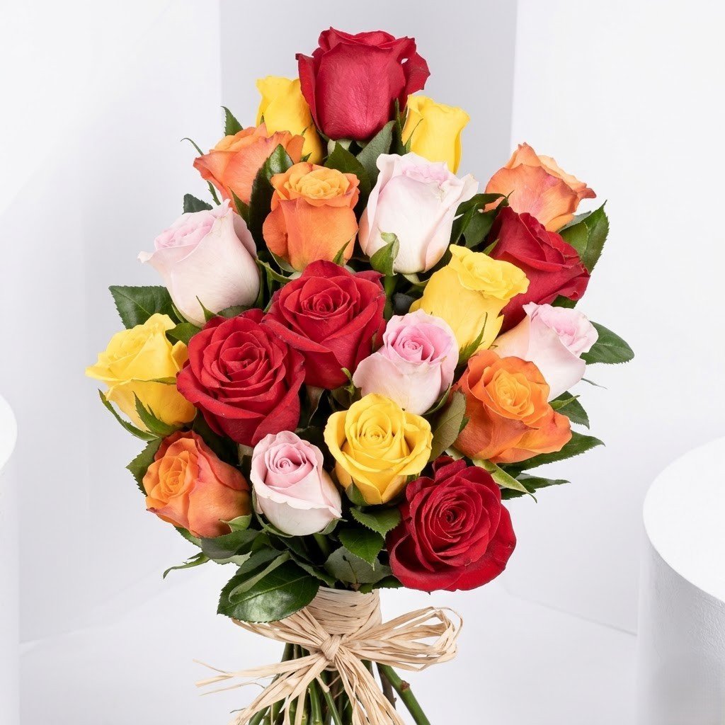 Multicolor Roses Beauty Bouquet – Vibrant Mixed Roses Arrangement
