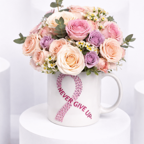 Never Give Up Flowers Mug – By Warda Petals