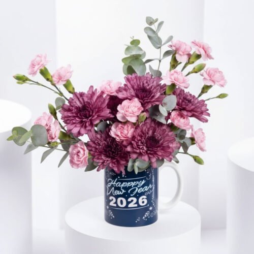 New Year Flower Mug by Warda Petals