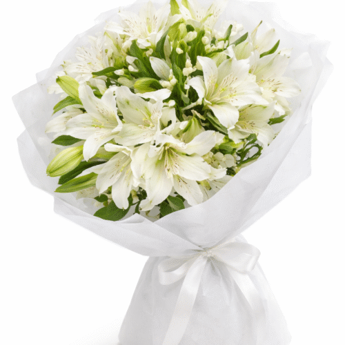 Peace Standard – White Floral Bouquet