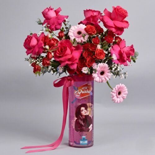 Personalised Vase Birthday Flowers Arrangement by Warda