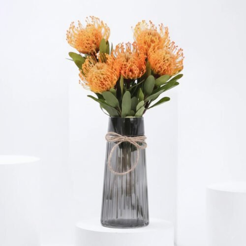 Pin Cushion Flowers in Vase by Warda Petals