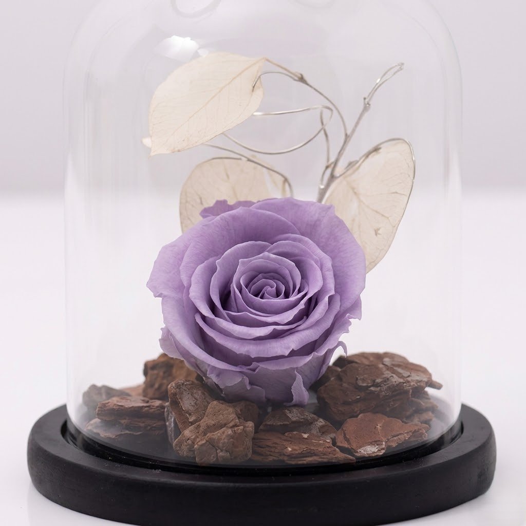 Purple Forever Rose in Glass Dome – Preserved Floral Gift