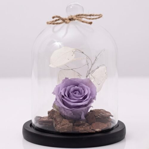 Purple Forever Rose in Glass Dome – Preserved Floral Gift