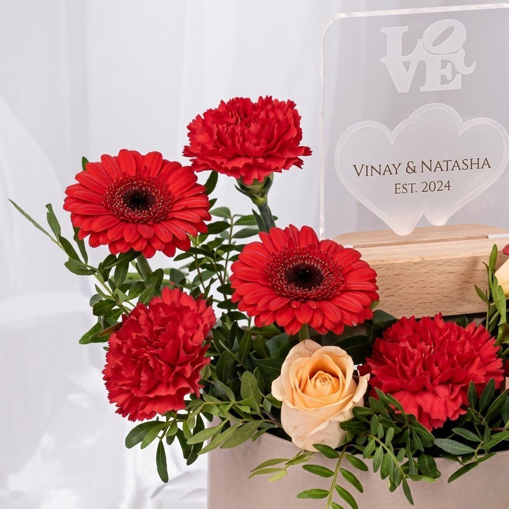 Romantic Roses with LED Love Lamp