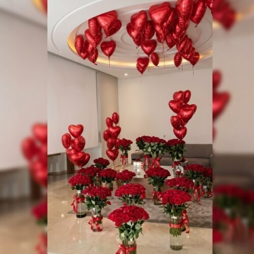 Room Full of Roses and Balloons by Warda