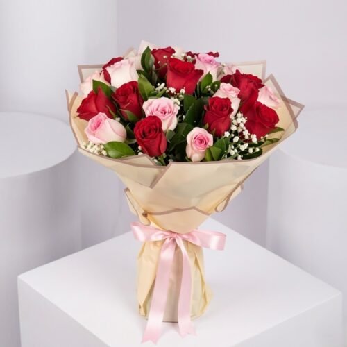 Roses Bouquet of 10 Pink and 10 Red – Romantic Mix
