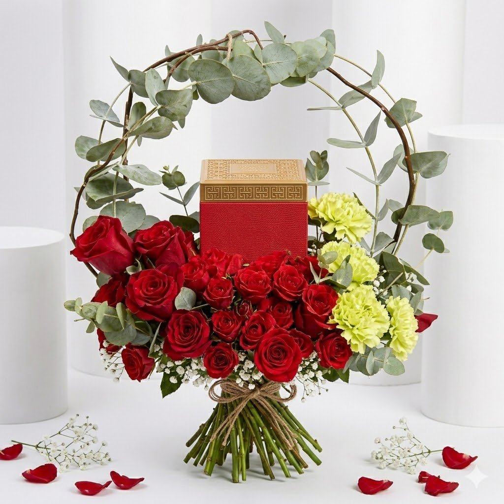 Shaghaf Oud By Swiss Arabian with Roses – Luxury Perfume & Floral Gift