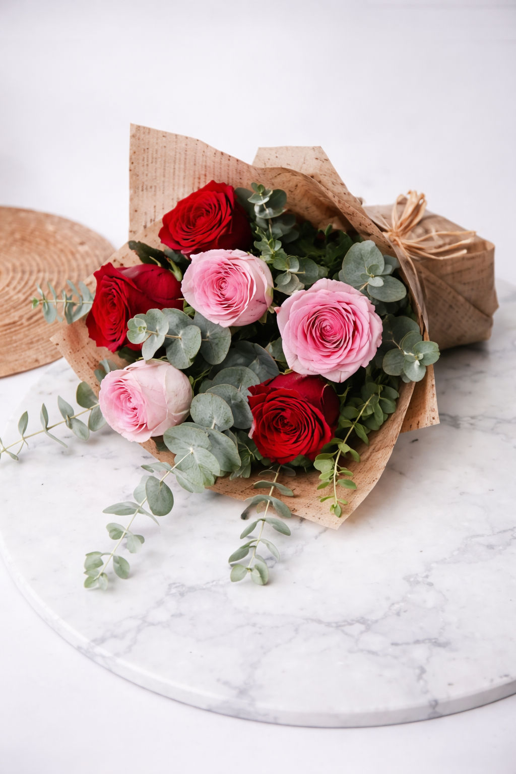 Stolen Kisses 6 – Pink & Red Rose Romantic Bouquet by Warda Petals