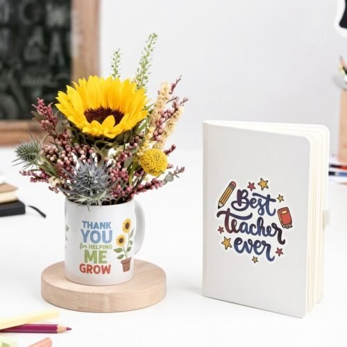 Teacher Thank You Flowers with Diary Gift