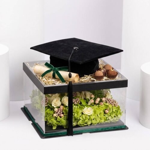 The Graduate Green Glory Flower Arrangement by Warda Petals