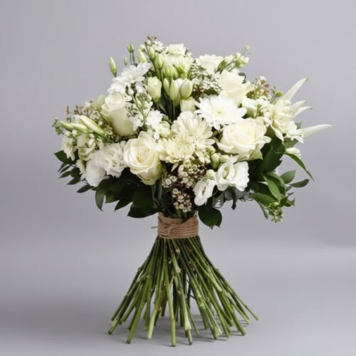 White Beauty Bouquet by Warda Petals