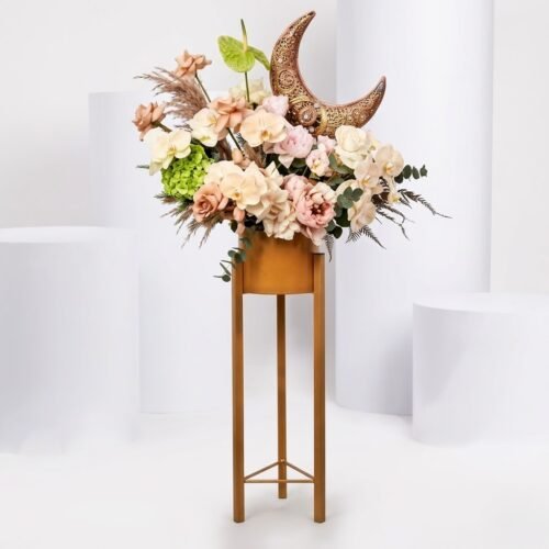 Blessed Month Floral Stand – Elegant Festive Flower Arrangement