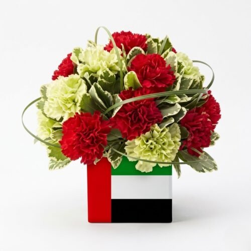National Day Carnations Vase – Festive Floral Arrangement