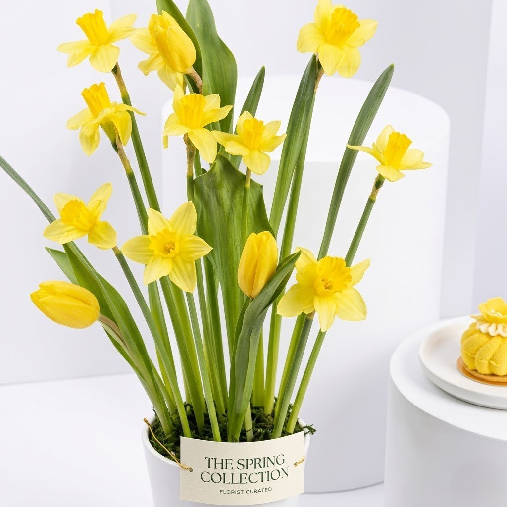 Smiles Birthday Wishes Flowers & Cake Combo – Cheerful Celebration Gift