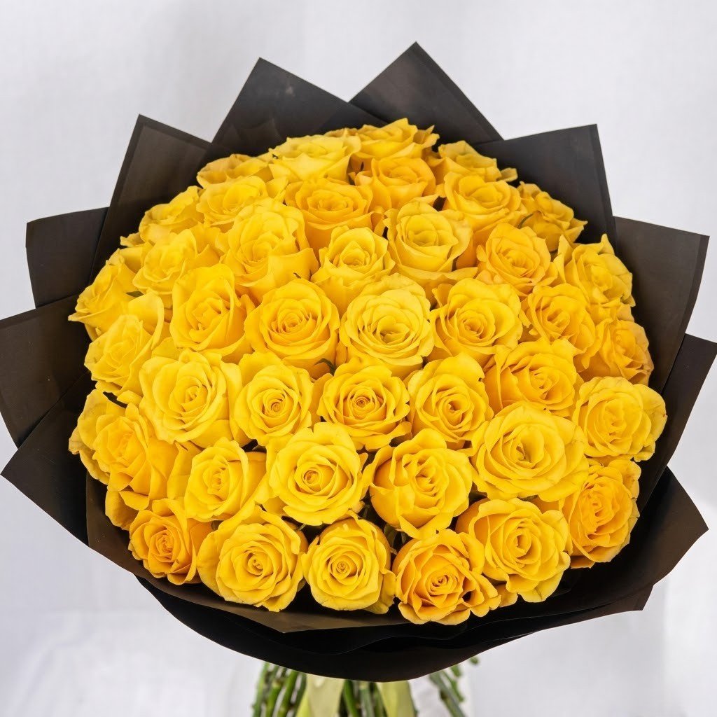 Sunny Graduation Roses Bouquet – Yellow Floral Gift