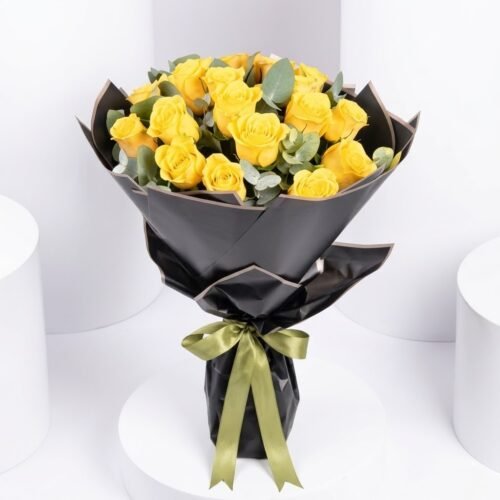 Sunshine 20 Yellow Roses Bouquet – Cheerful Floral Gift